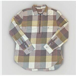 Woolrich Plaid Adventure Series Convertible Shirt Women Size Medium Soft Flannel